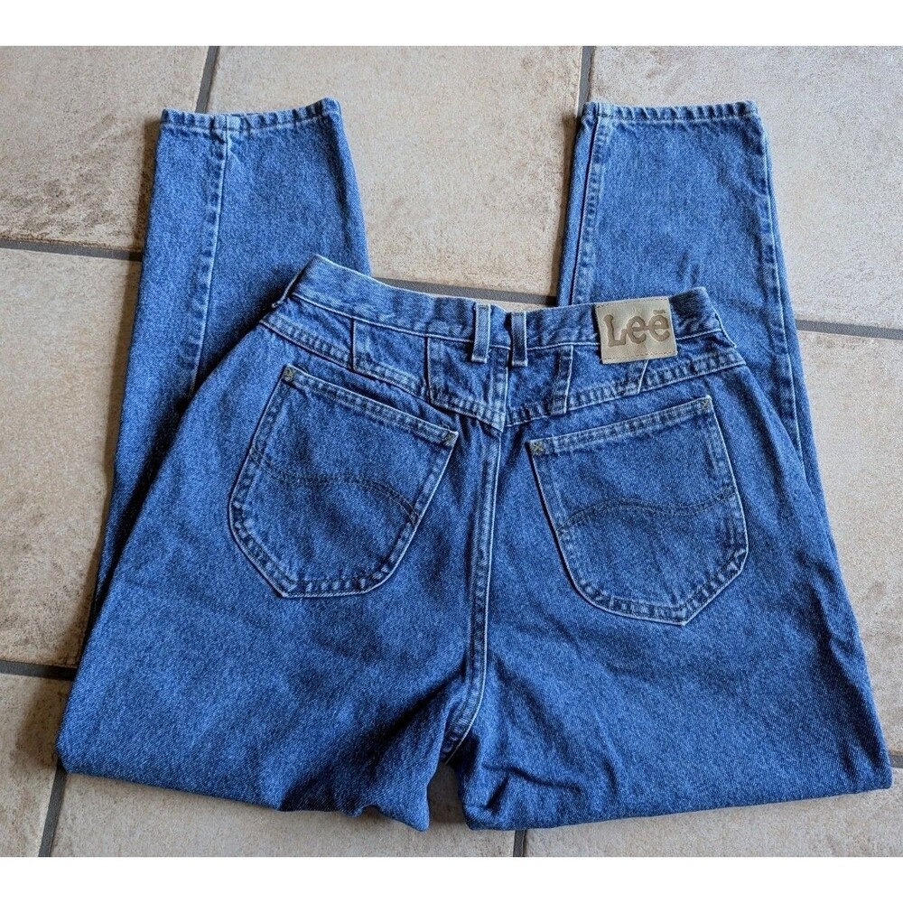 Vintage Lee 90s Denim Blue Jeans 30" High Rise Taper Sz 12
